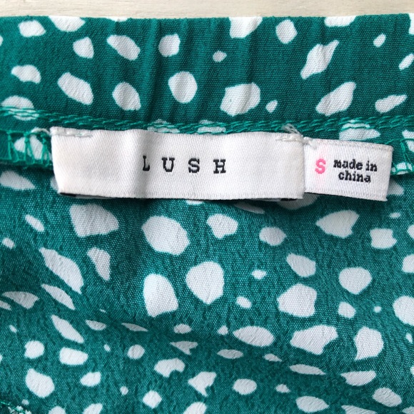 Green spotted slit skirt - Picture 6 of 7